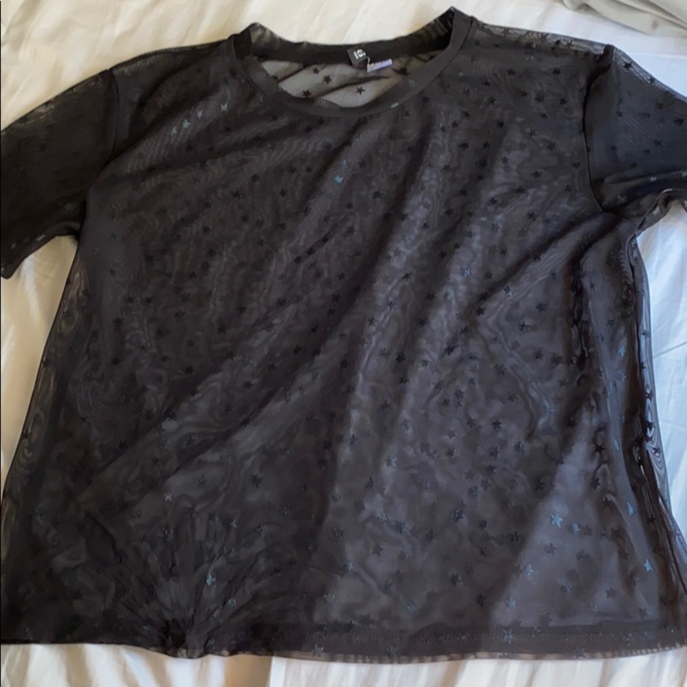 h and m sparkly star mesh top